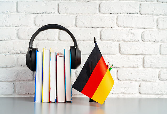 picture with books and german flag