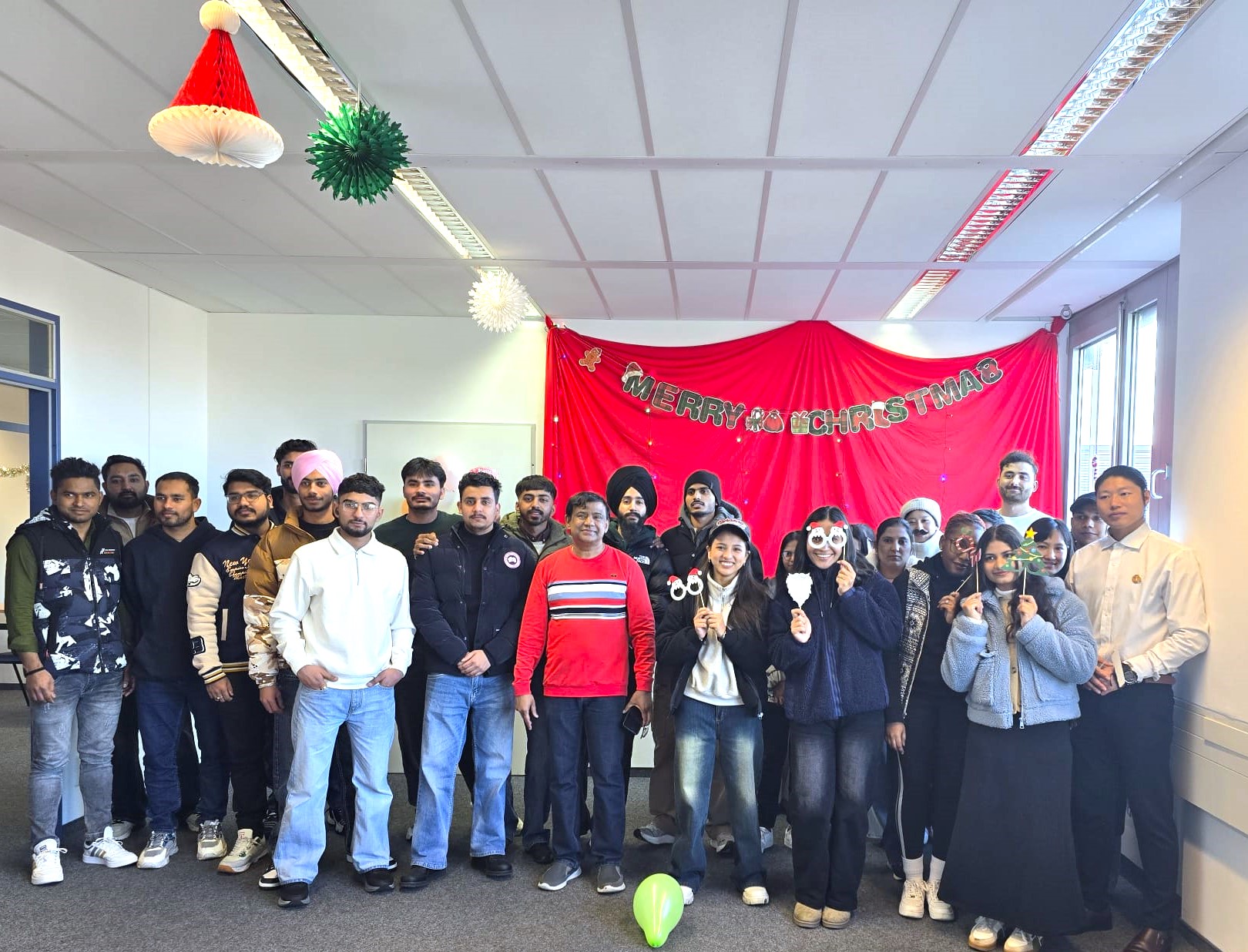 EIIET students and staff at the Christmas celebration