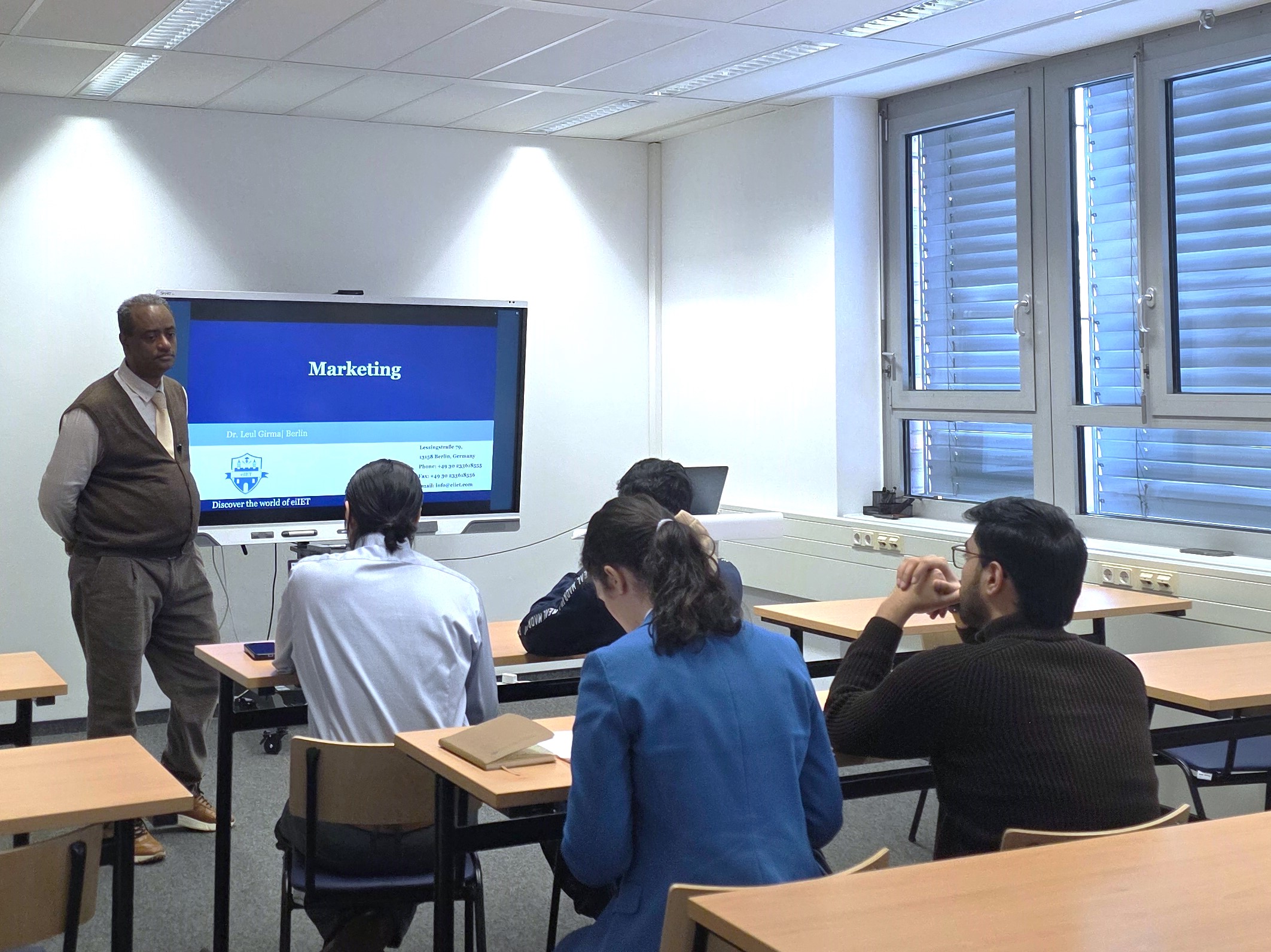 Lecture session focused on business and marketing studies